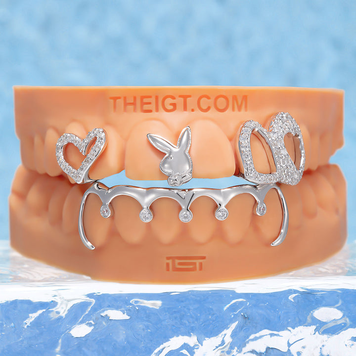 "Iced Bunny" Heart Grillz