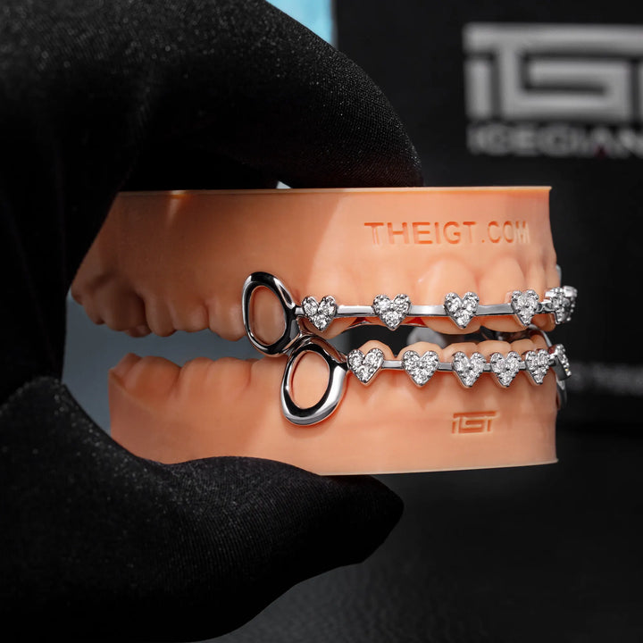 Iced Heart Brace Style Grillz