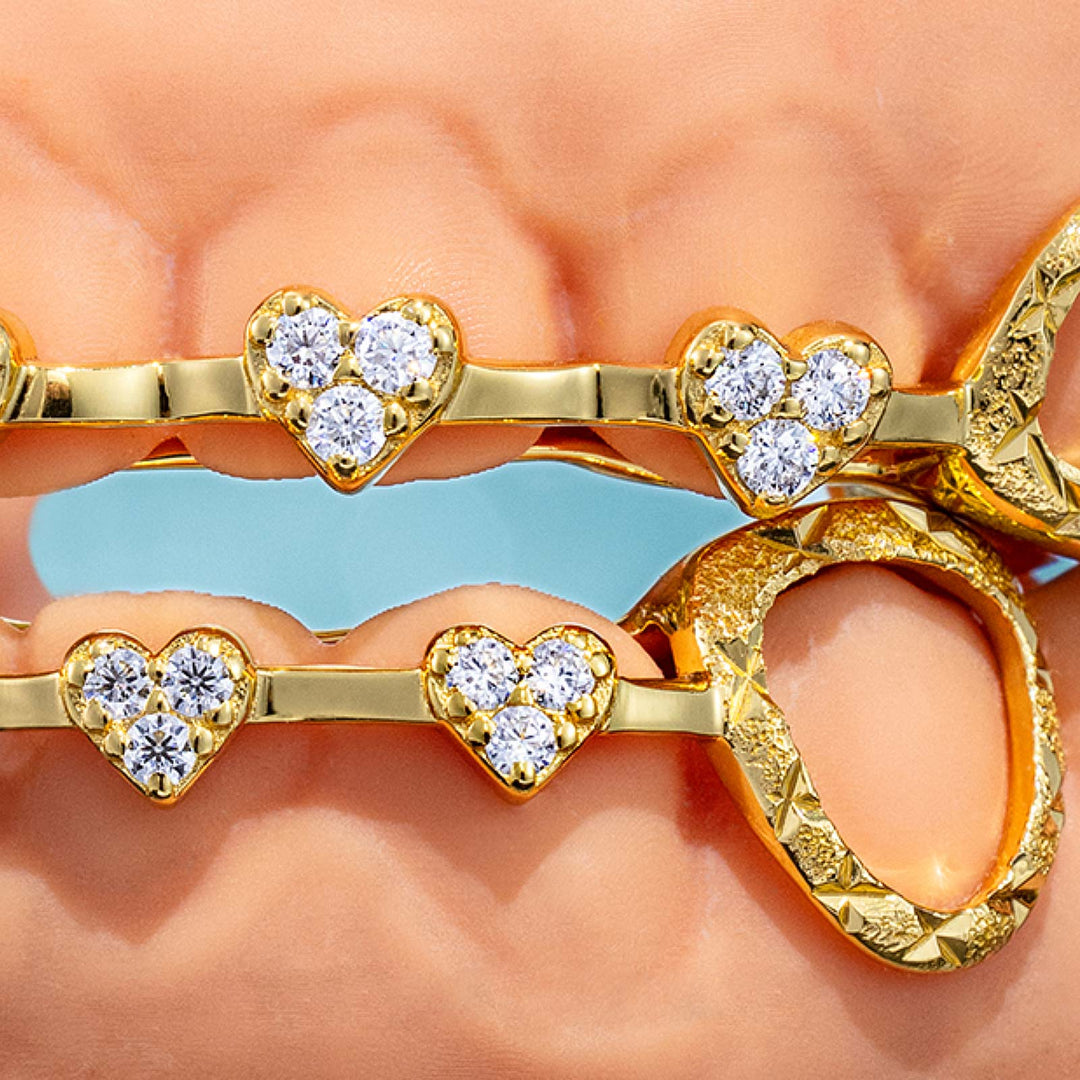 Iced Heart Brace Style Grillz