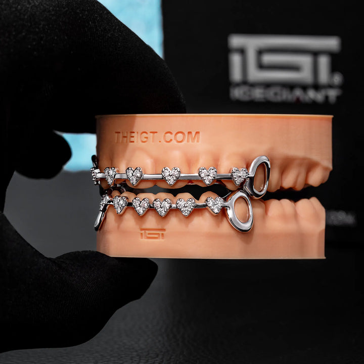 Iced Heart Brace Style Grillz