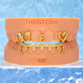 "Iced Kitty" Heart & Initial Custom Grillz