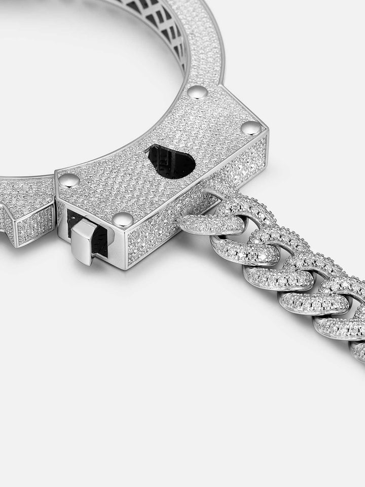 Iced Moissanite Handcuffs Bangle Bracelet