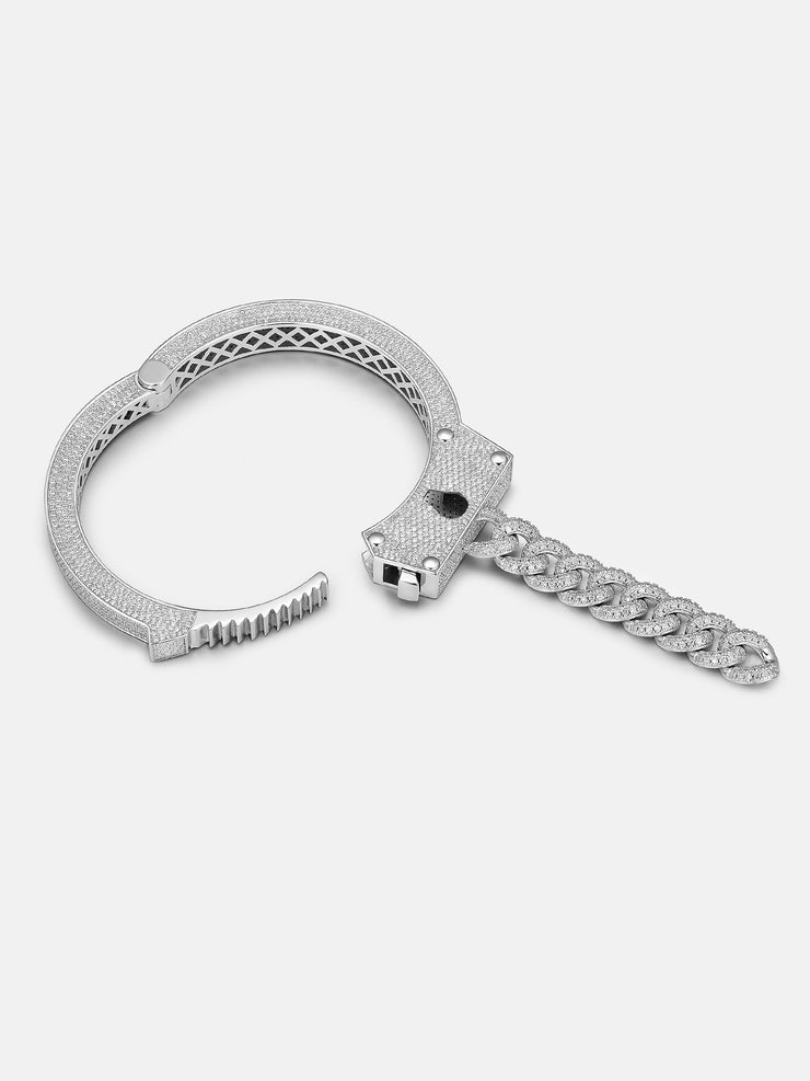 Iced Moissanite Handcuffs Bangle Bracelet