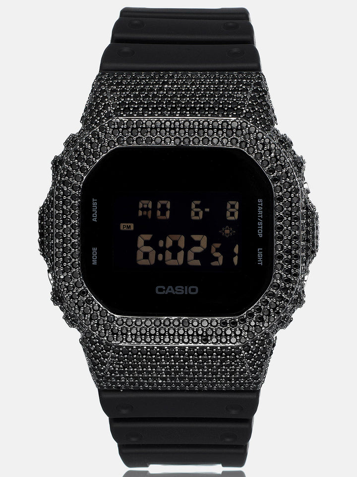 Iced Out Black Moissanite Bezel For DW-5600UBB Watch