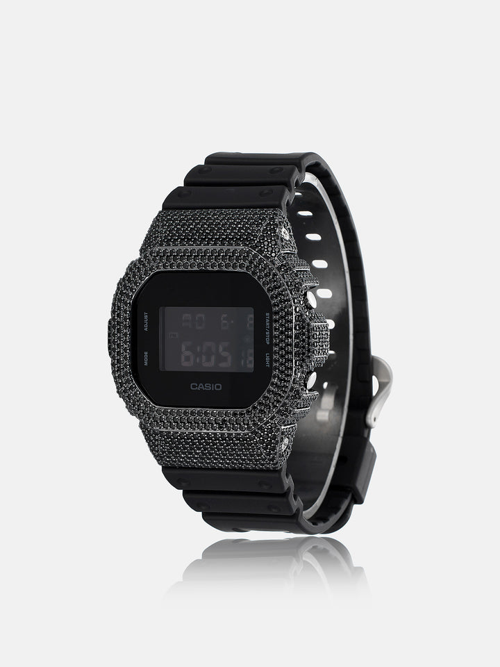 Iced Out Black Moissanite Bezel For DW-5600UBB Watch