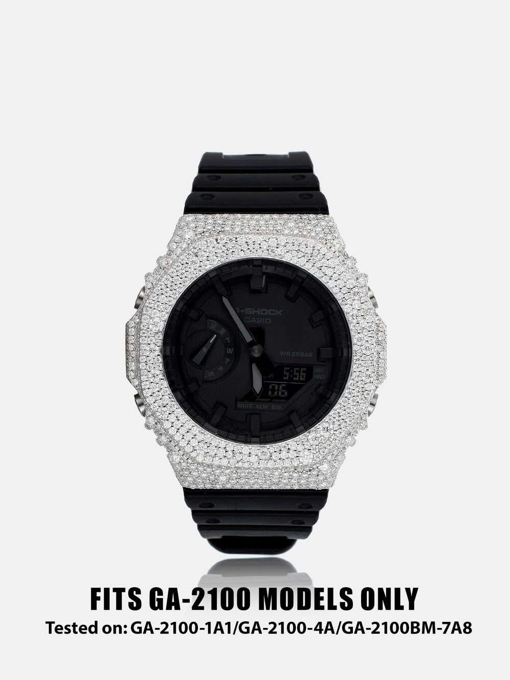 Iced Out Mosaic Setting Moissanite Bezel For GA-2100 Watch