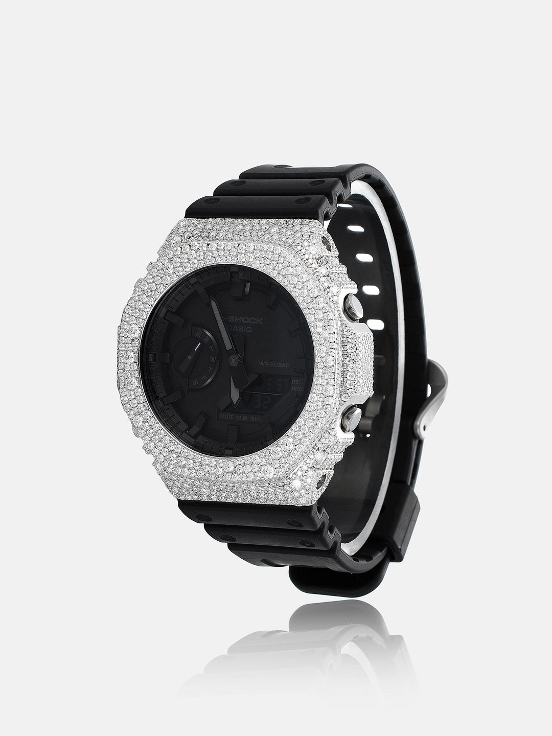 Iced Out Mosaic Setting Moissanite Bezel For GA-2100 Watch