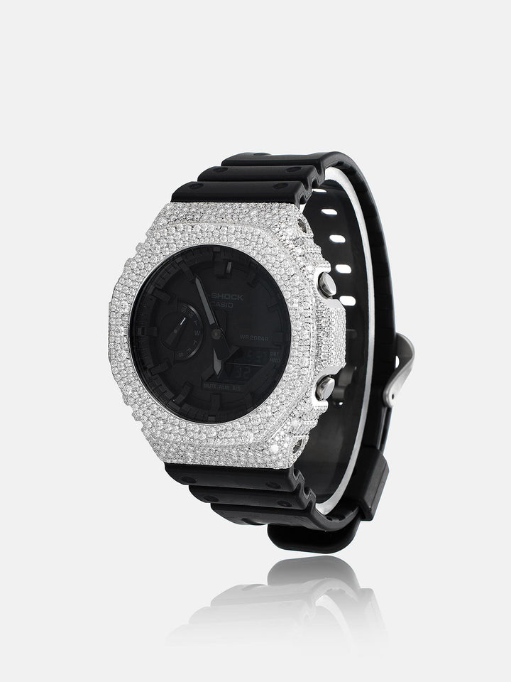 Iced Out Mosaic Setting Moissanite Bezel For GA-2100 Watch
