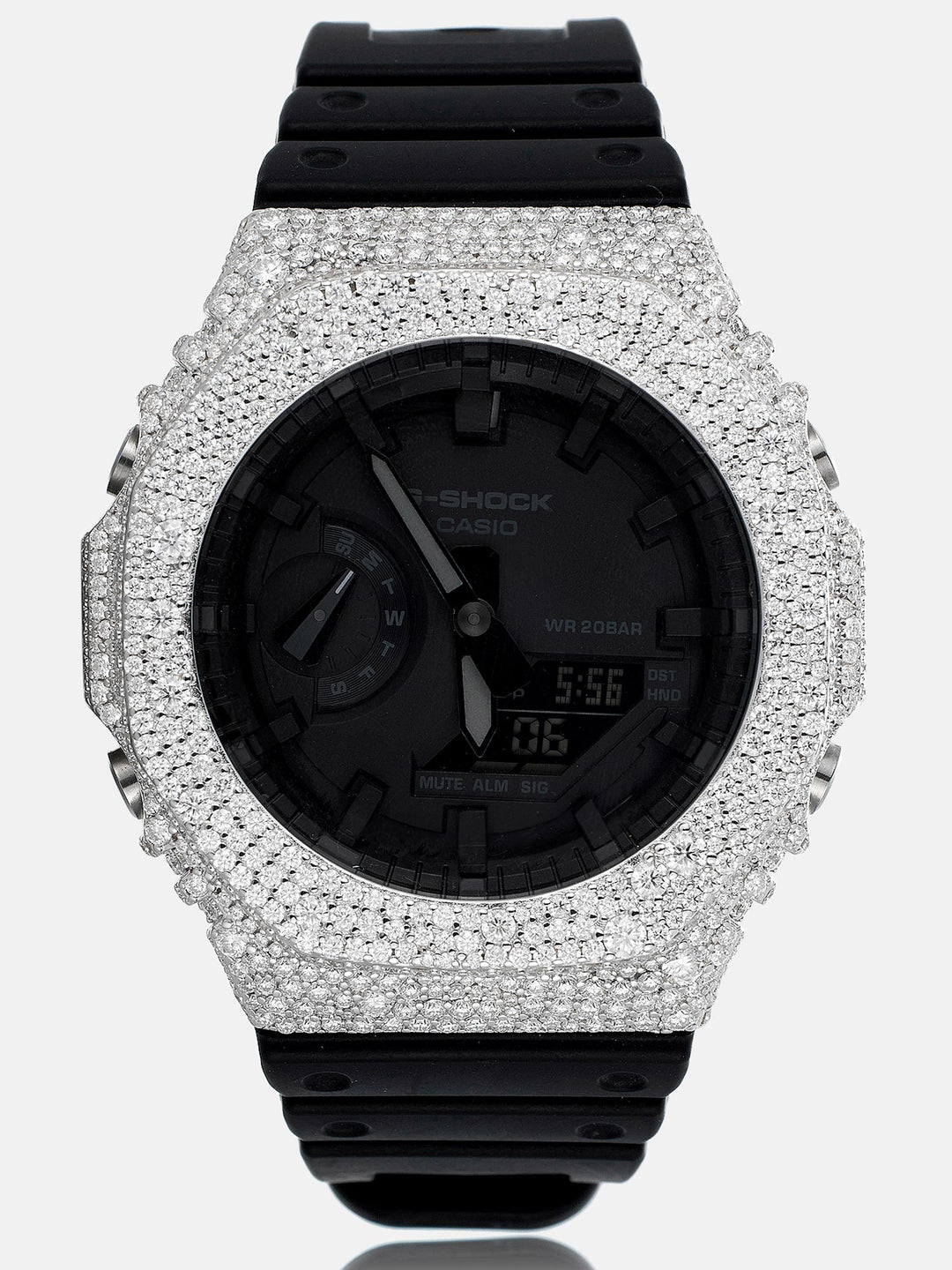 Iced Out Mosaic Setting Moissanite Bezel For GA-2100 Watch