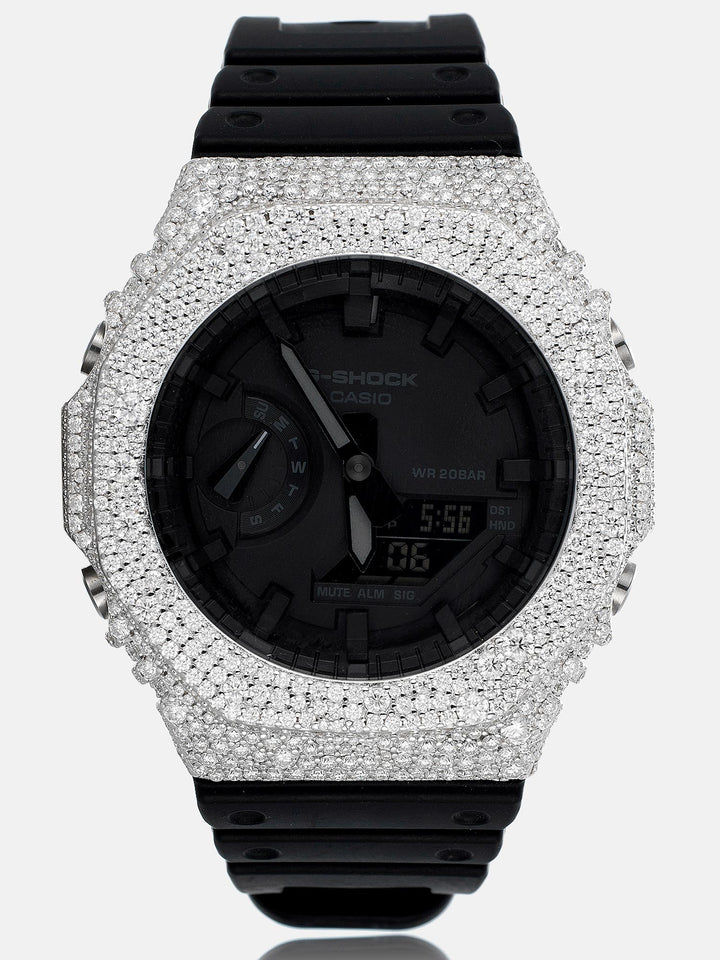 Iced Out Mosaic Setting Moissanite Bezel For GA-2100 Watch