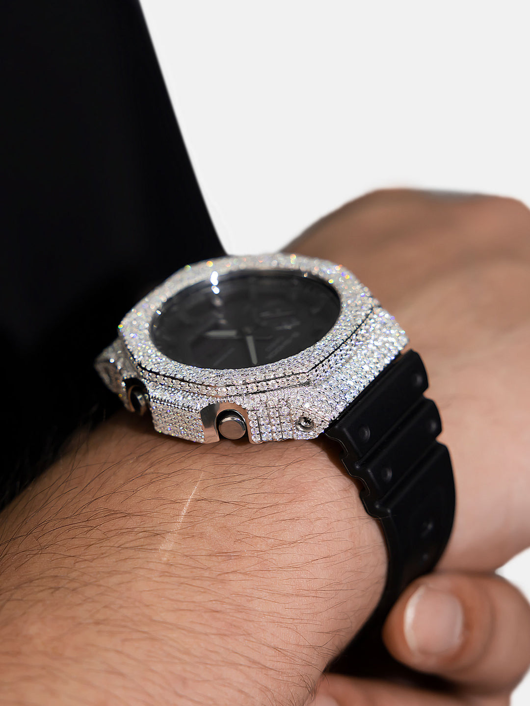 Iced Out Mosaic Setting Moissanite Bezel For GA-2100 Watch
