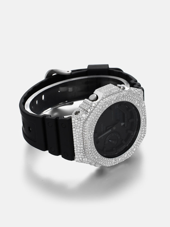Iced Out Mosaic Setting Moissanite Bezel For GA-2100 Watch