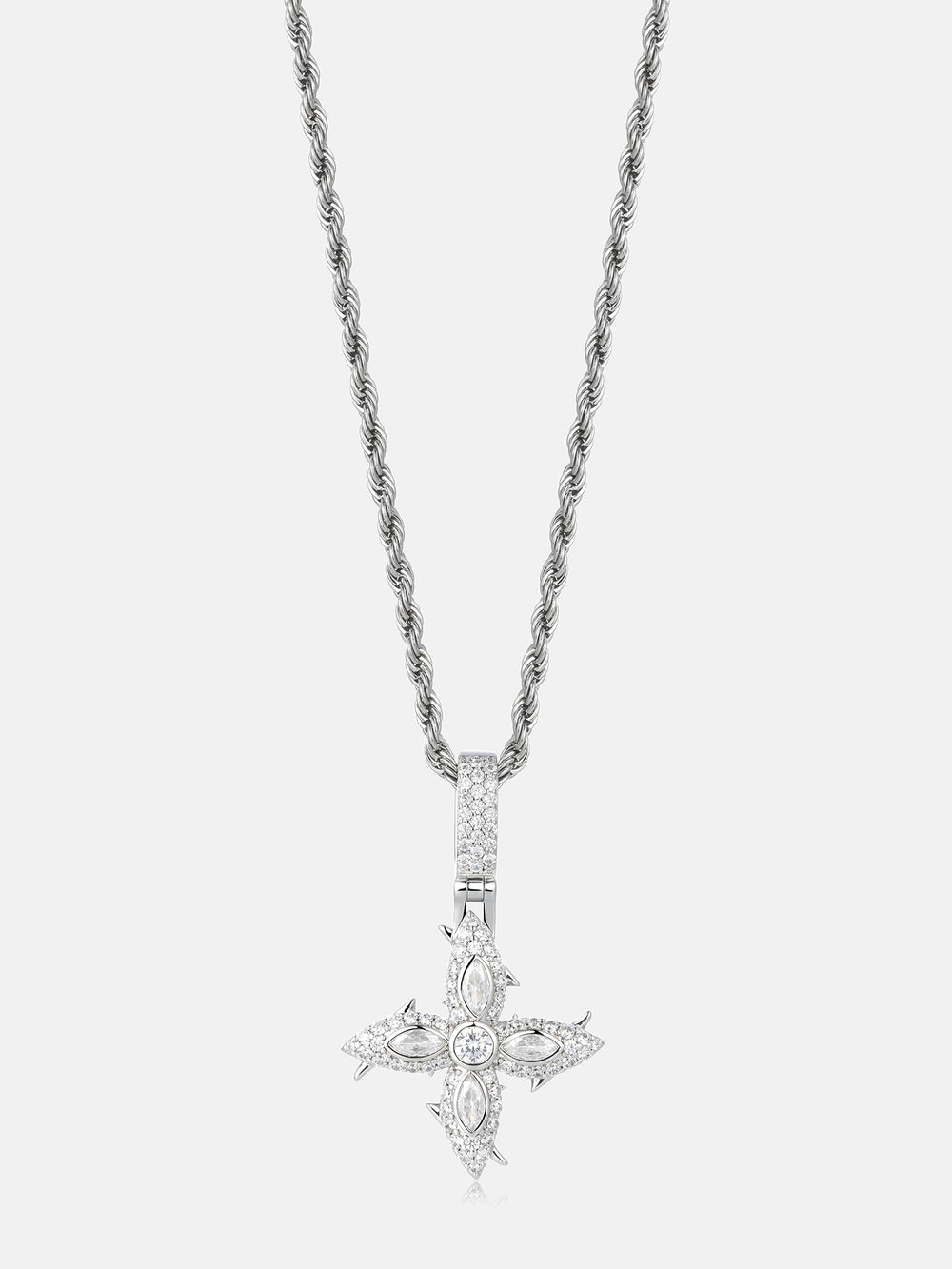 Iced Out Spiked Cross Marquise Moissanite Pendant - ICEGIANT