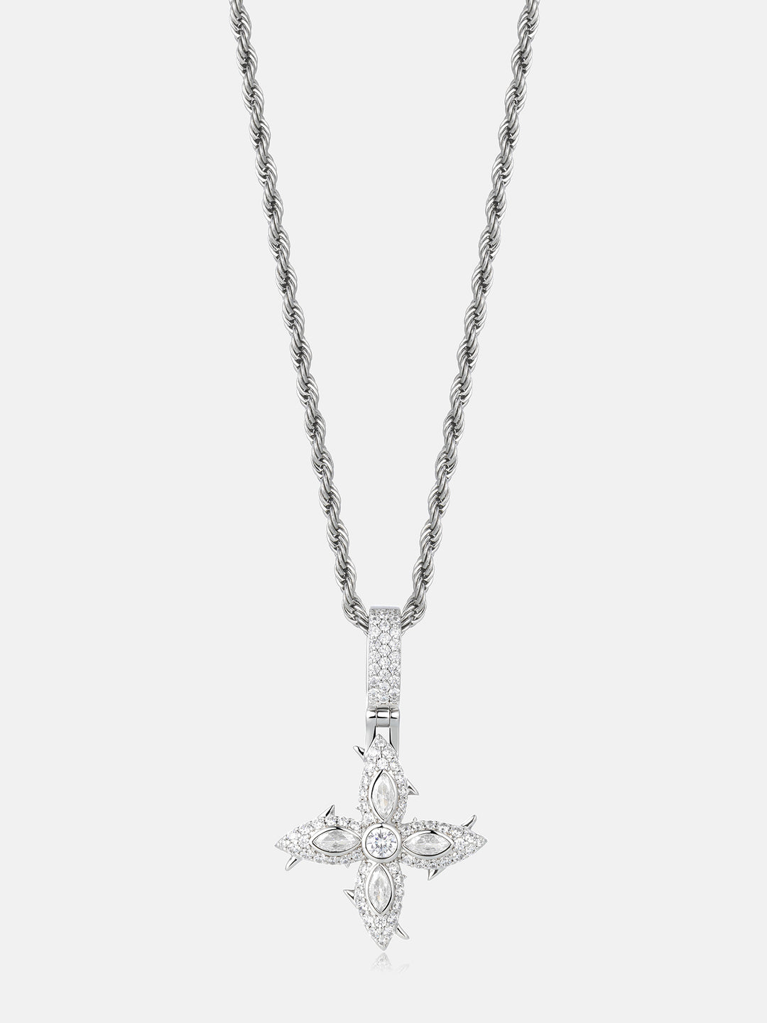 Iced Out Spiked Cross Marquise Moissanite Pendant - ICEGIANT
