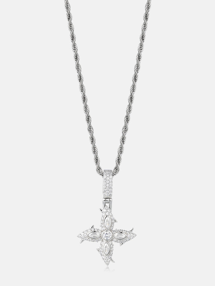 Iced Out Spiked Cross Marquise Moissanite Pendant - ICEGIANT