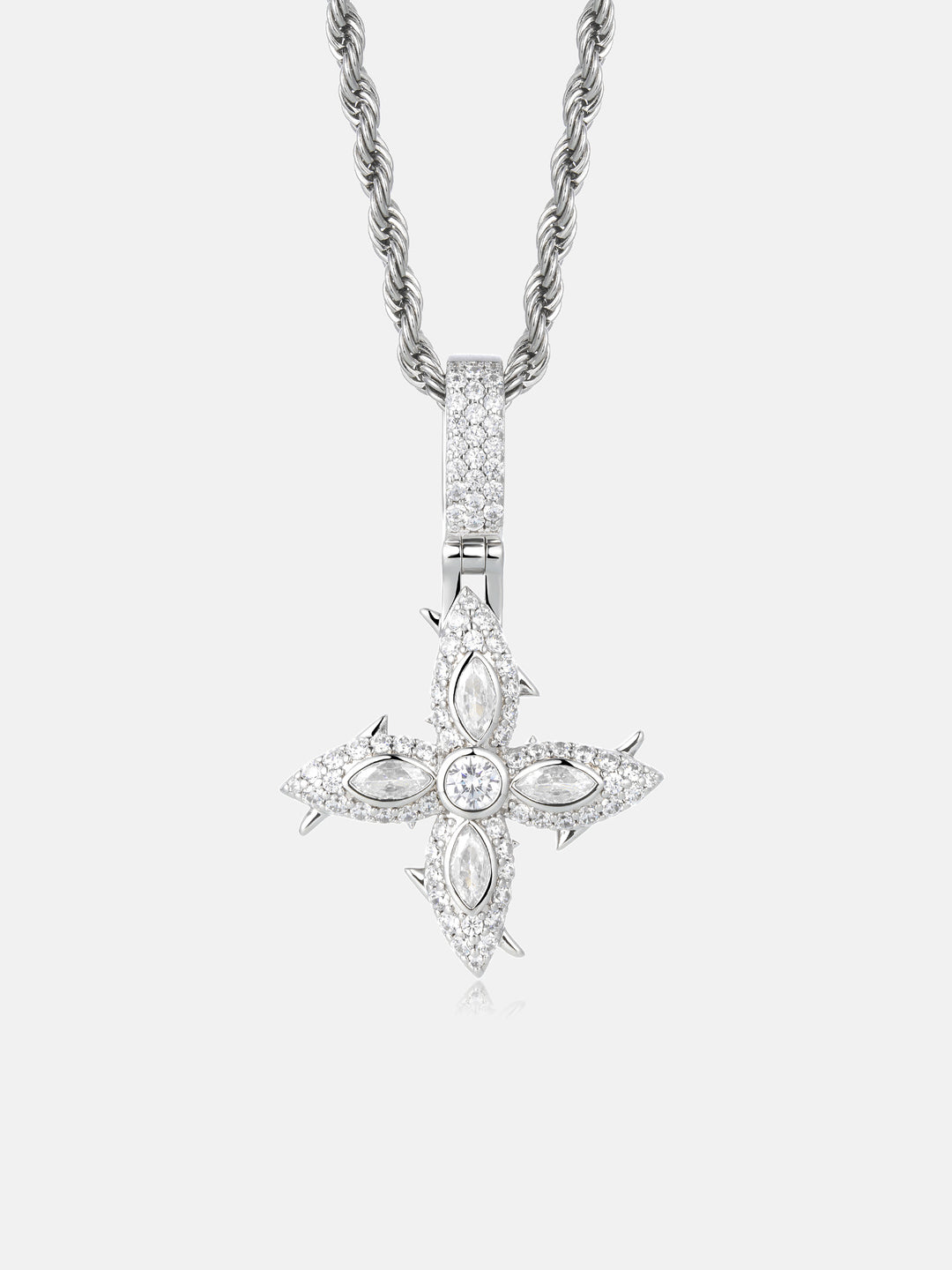 Iced Out Spiked Cross Marquise Moissanite Pendant - ICEGIANT