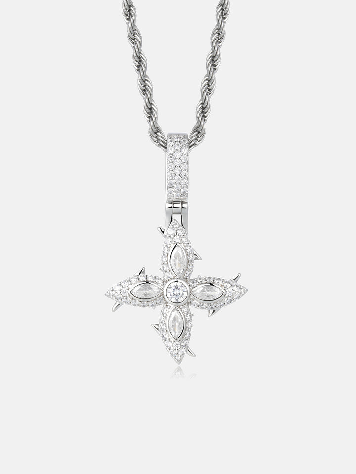 Iced Out Spiked Cross Marquise Moissanite Pendant - ICEGIANT