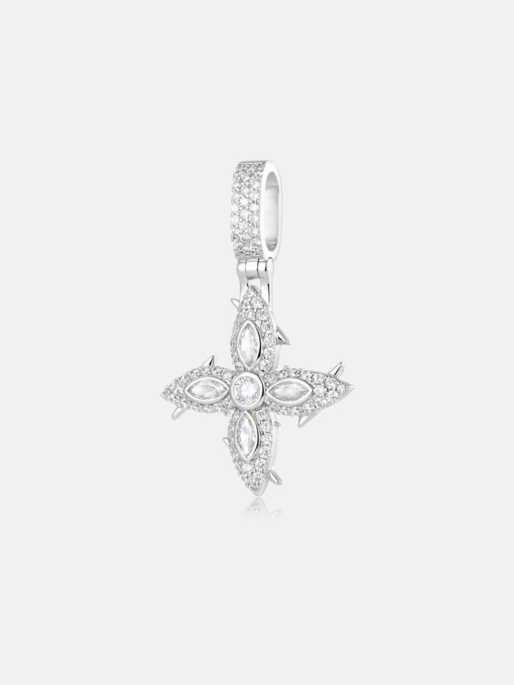 Iced Out Spiked Cross Marquise Moissanite Pendant - ICEGIANT