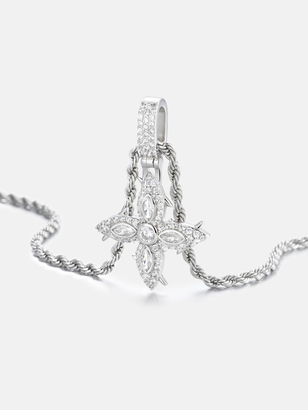 Iced Out Spiked Cross Marquise Moissanite Pendant - ICEGIANT