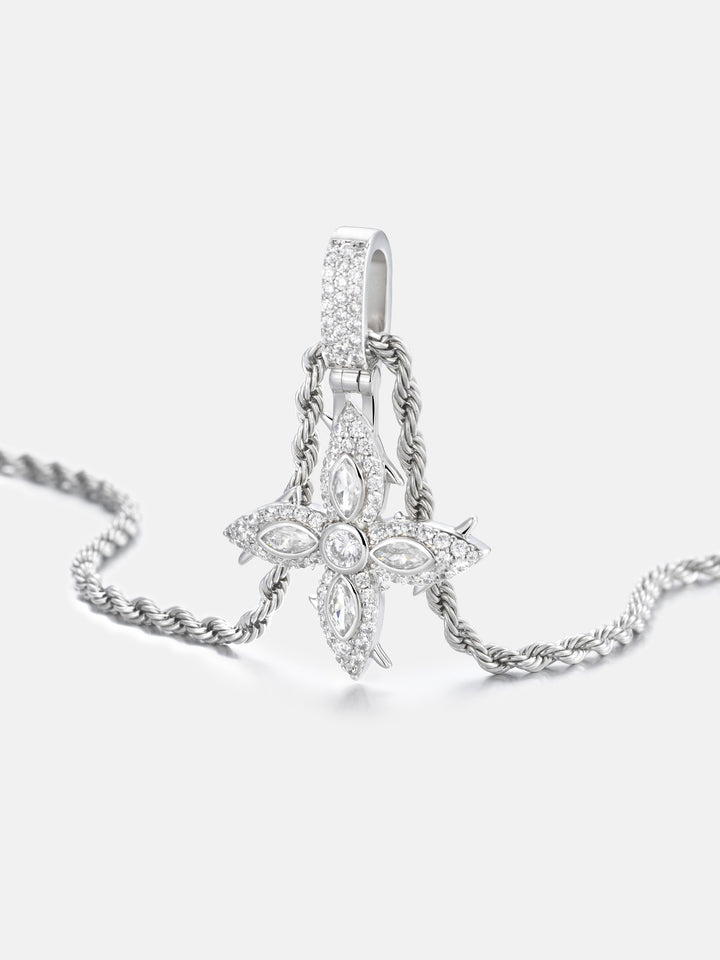 Iced Out Spiked Cross Marquise Moissanite Pendant - ICEGIANT