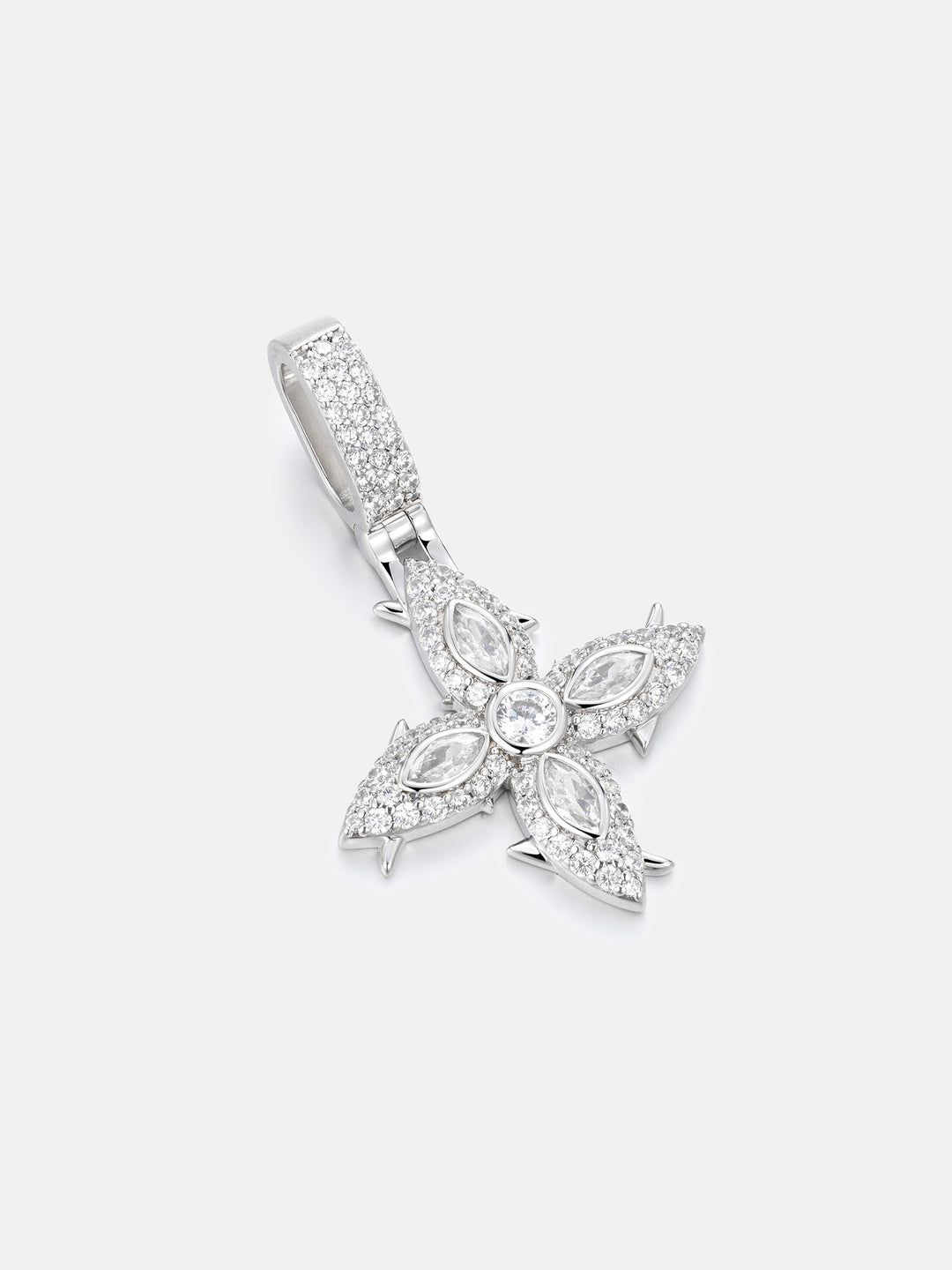 Iced Out Spiked Cross Marquise Moissanite Pendant - ICEGIANT