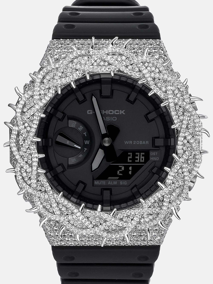 Iced Out Thorns Moissanite Bezel For GA-2100 Watch