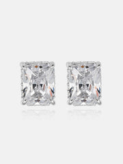 Iced Radiant Cut Moissanite Stud Earrings