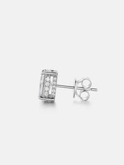 Iced Radiant Cut Moissanite Stud Earrings