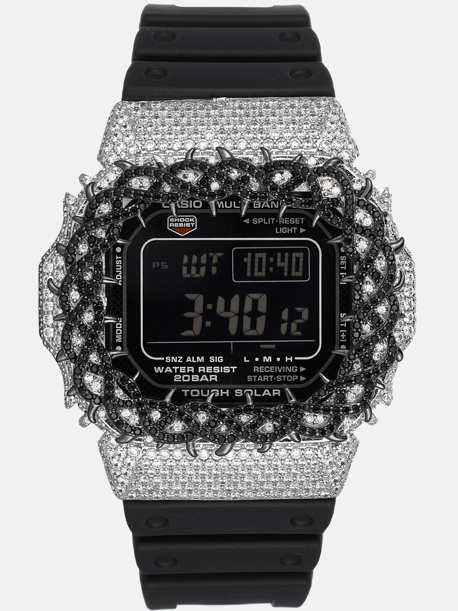 Iced Two-Tone Thorns Moissanite Bezel For GW-M5610U-1B Watch