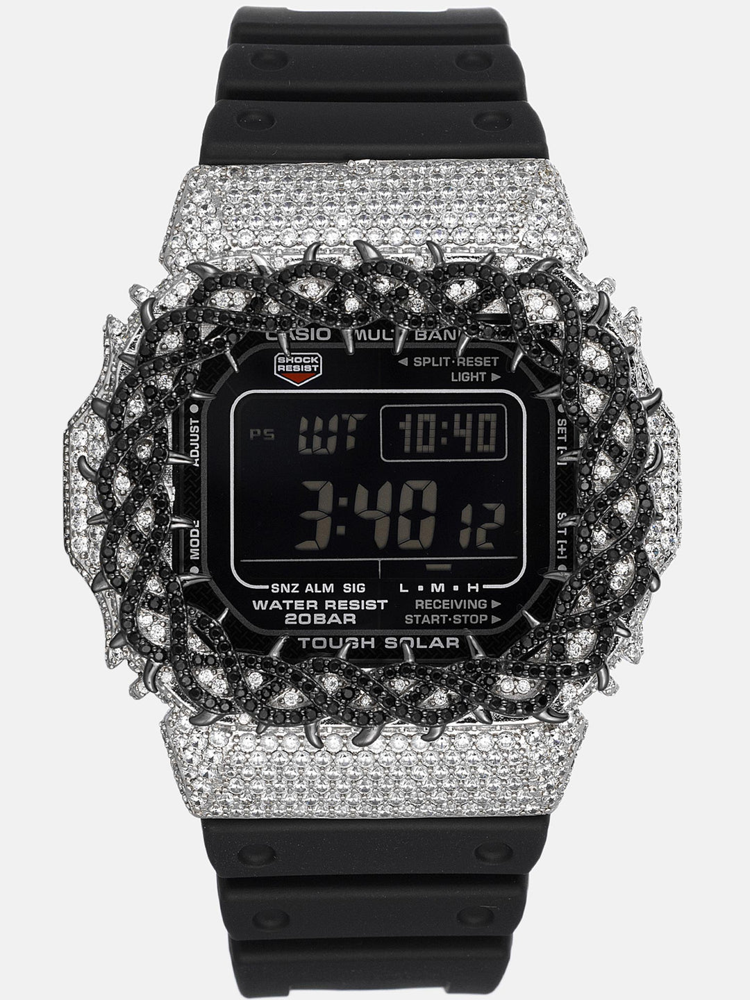 Iced Two-Tone Thorns Moissanite Bezel For GW-M5610U-1B Watch