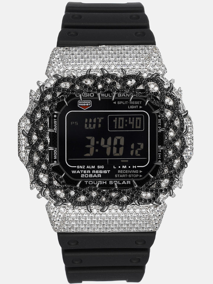 Iced Two-Tone Thorns Moissanite Bezel For GW-M5610U-1B Watch