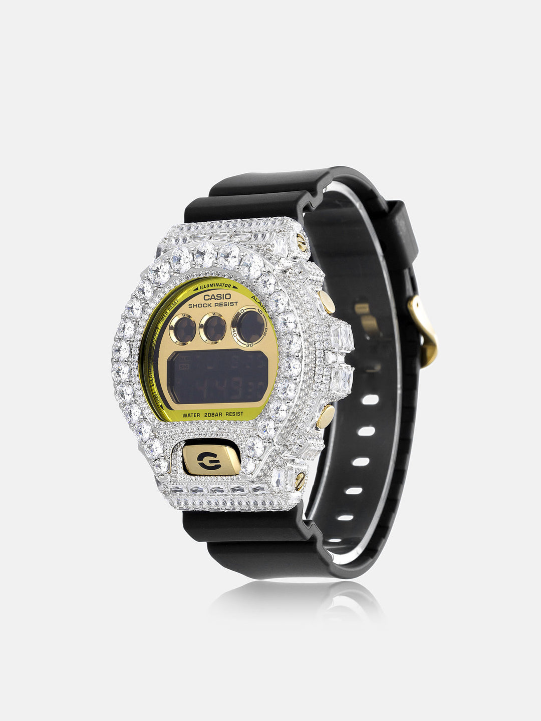 Iced Out Round & Baguette Moissanite Bezel For GM-6900G-9 Watch - ICEGIANT