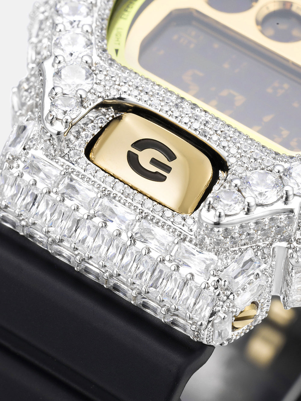 Iced Out Round & Baguette Moissanite Bezel For GM-6900G-9 Watch - ICEGIANT
