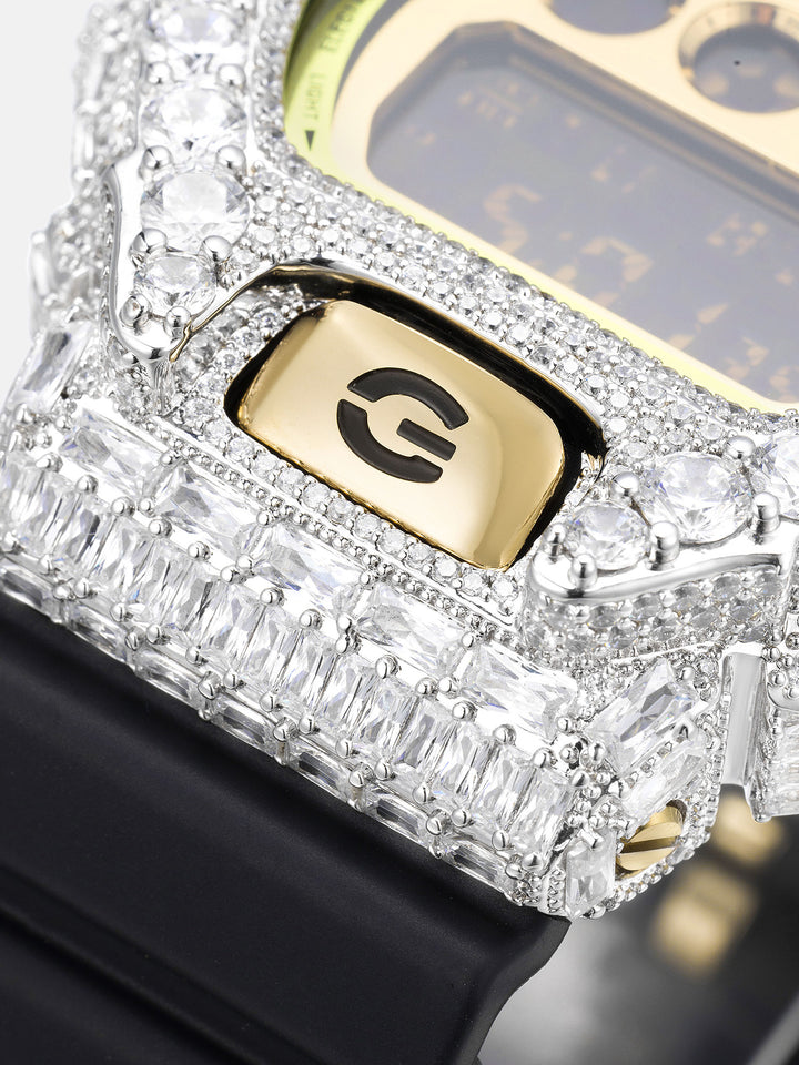 Iced Out Round & Baguette Moissanite Bezel For GM-6900G-9 Watch - ICEGIANT