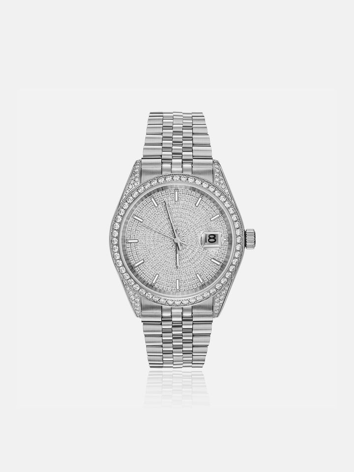 Iced Out Round Cut Moissanite Watch