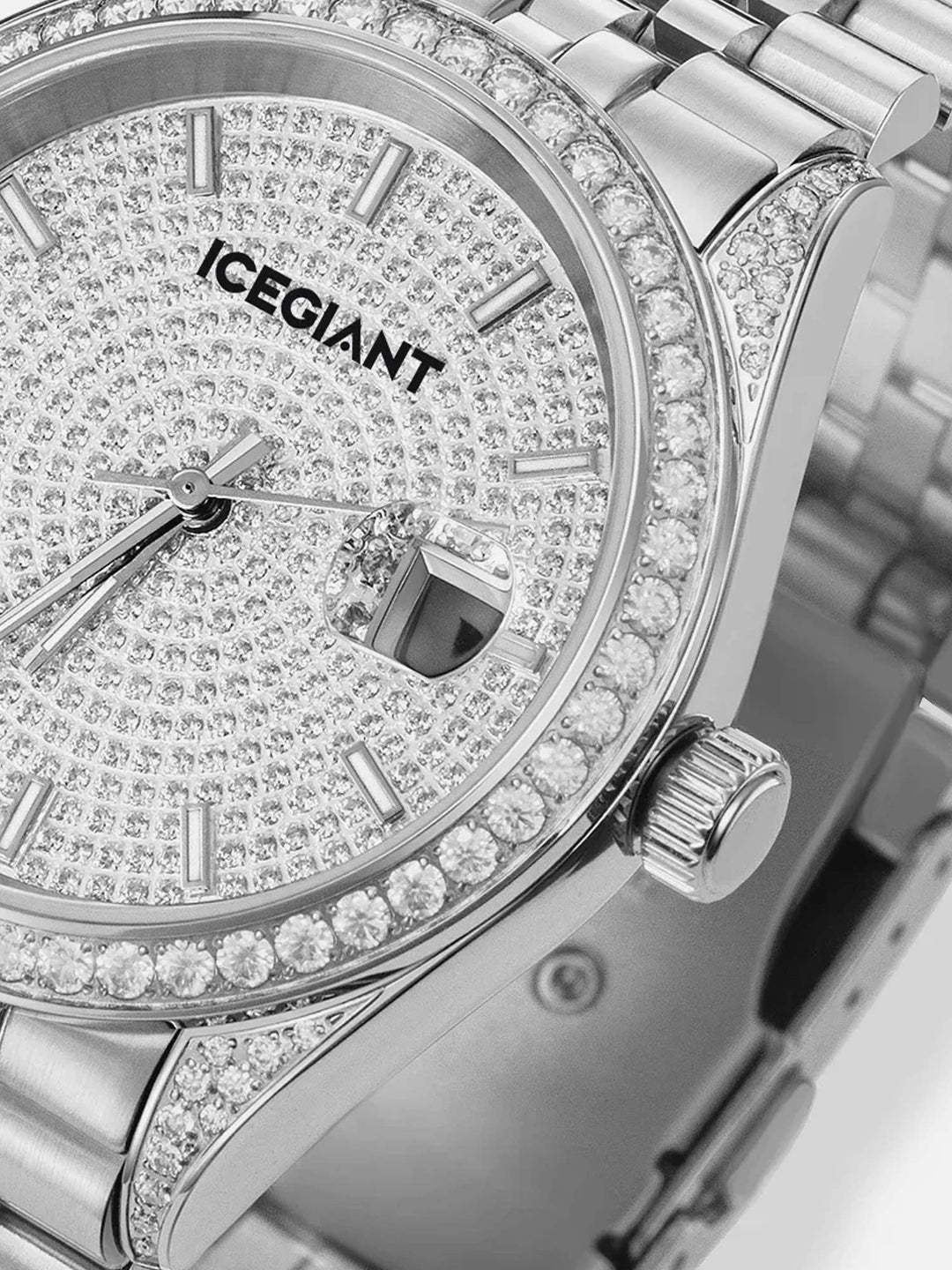 Iced Out Round Cut Moissanite Watch