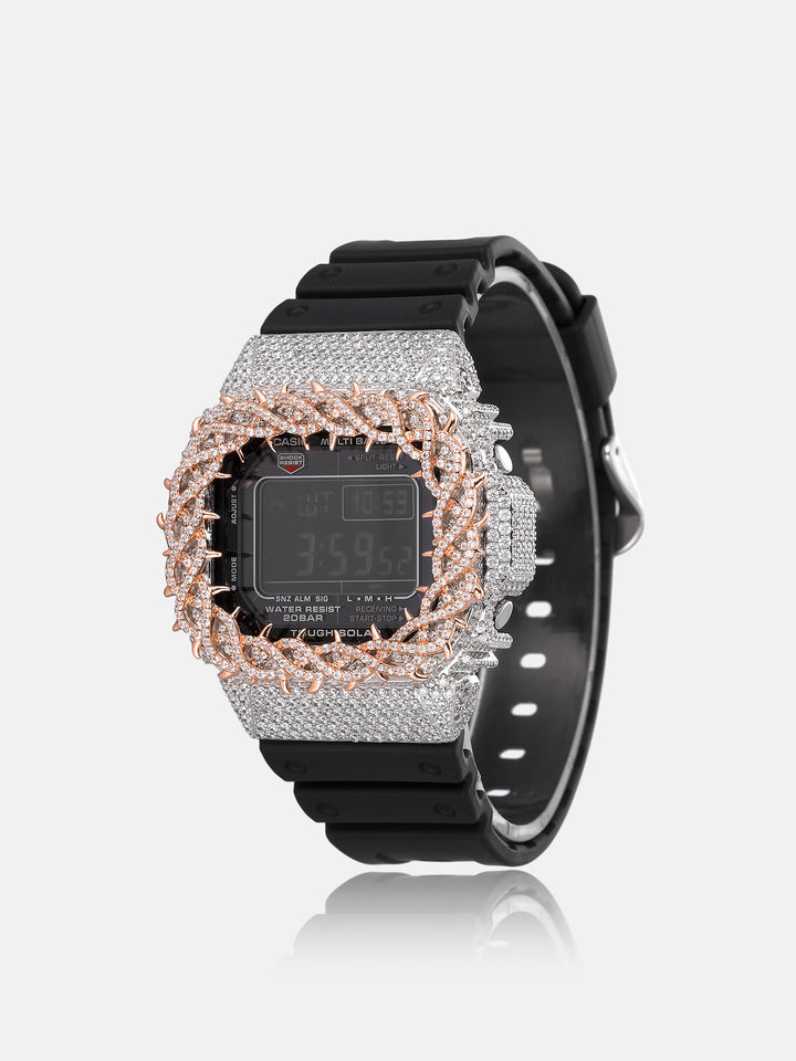 Iced Two-Tone Thorns Moissanite Bezel For GW-M5610U-1B Watch