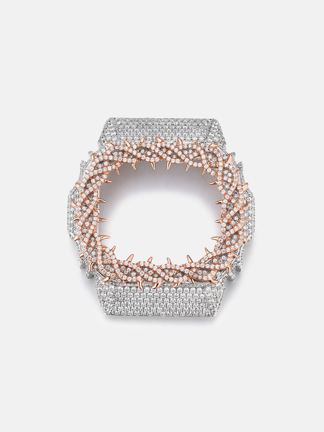 Iced Two-Tone Thorns Moissanite Bezel For GW-M5610U-1B Watch