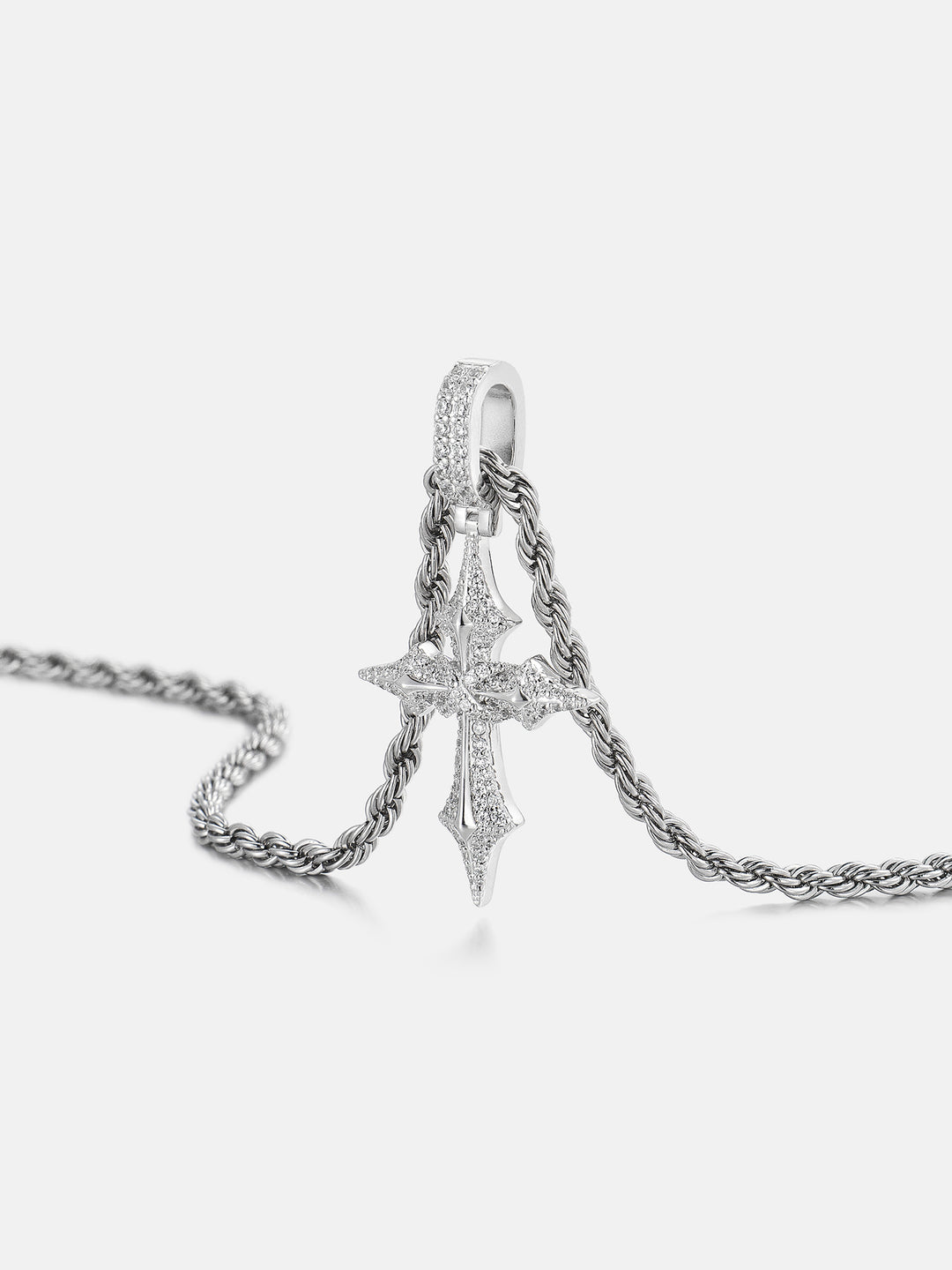 Infinity Cluster Moissanite Cross Pendant