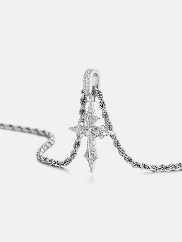 Infinity Cluster Moissanite Cross Pendant