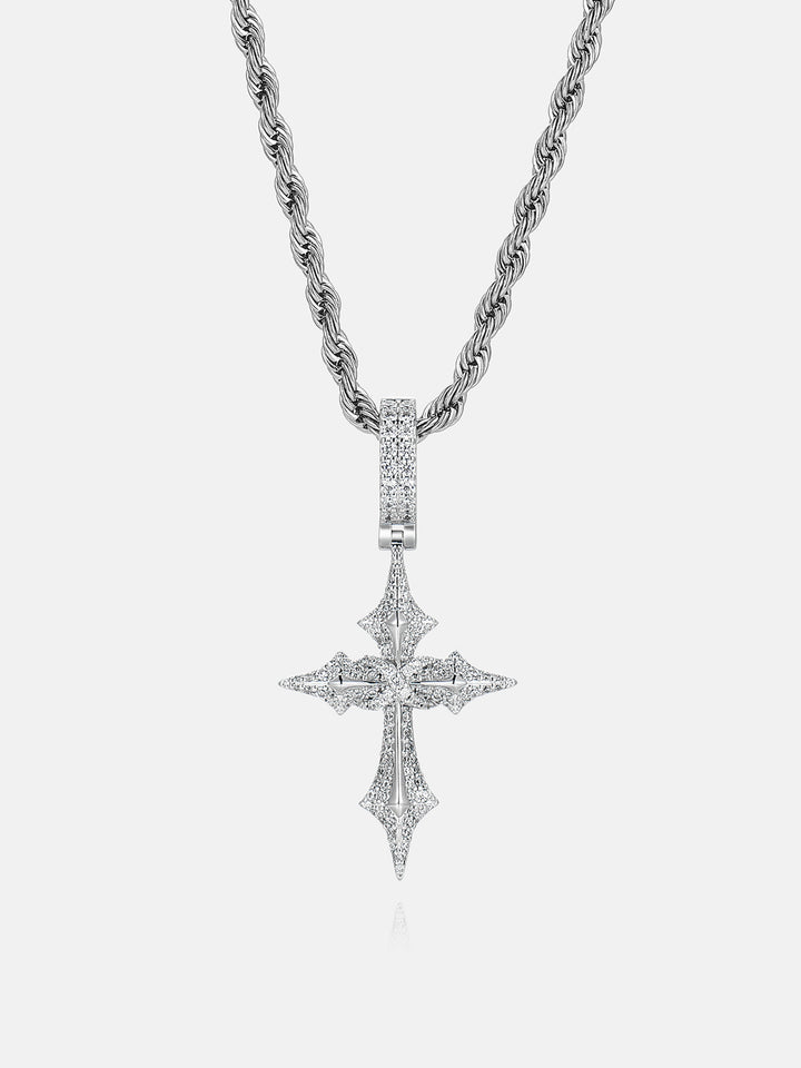 Infinity Cluster Moissanite Cross Pendant