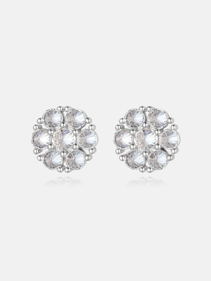 Spike Cluster Studs featuring inverted Moissanite stones set in sterling silver