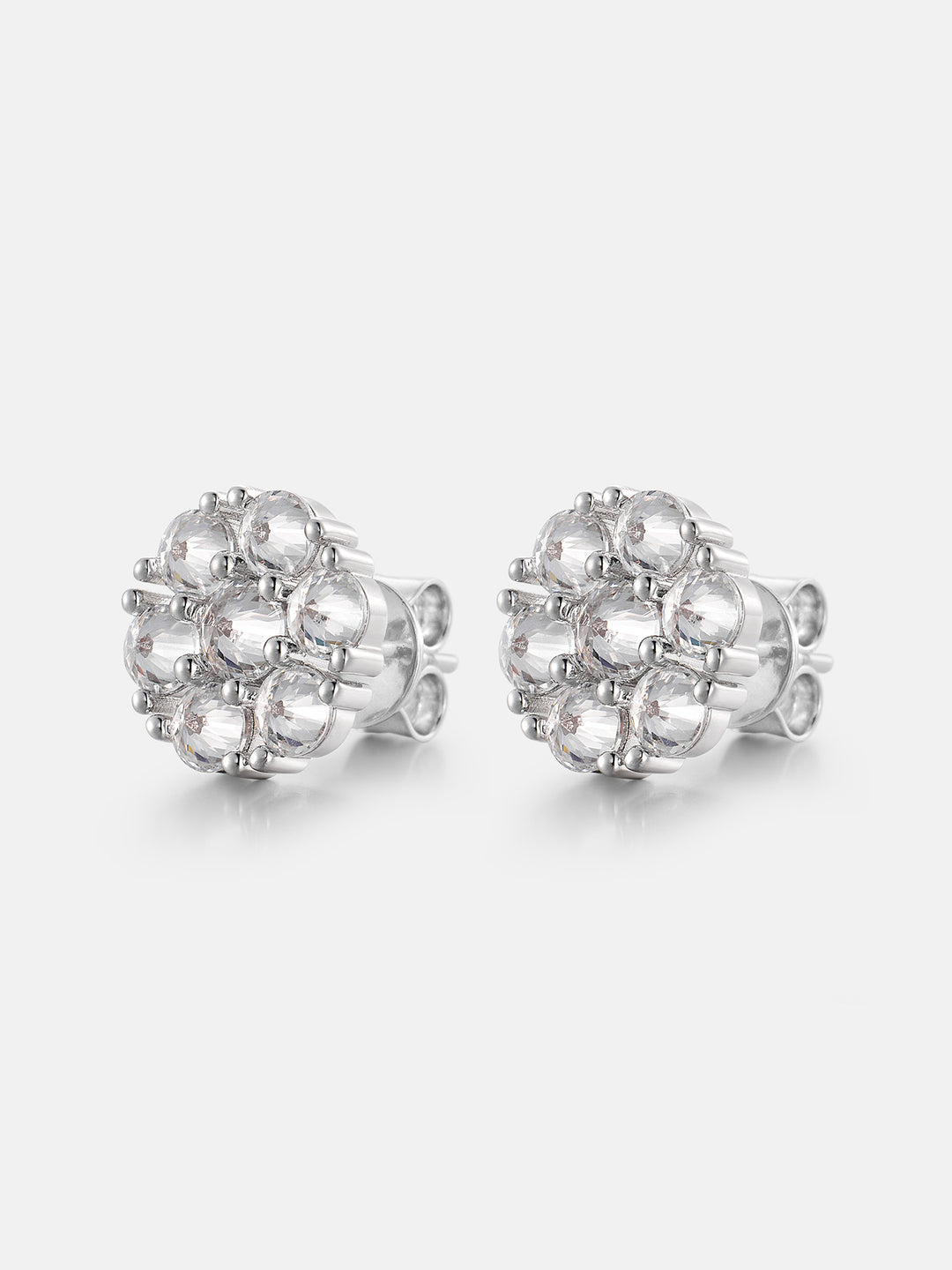 Spike Cluster Studs featuring inverted Moissanite stones set in sterling silver