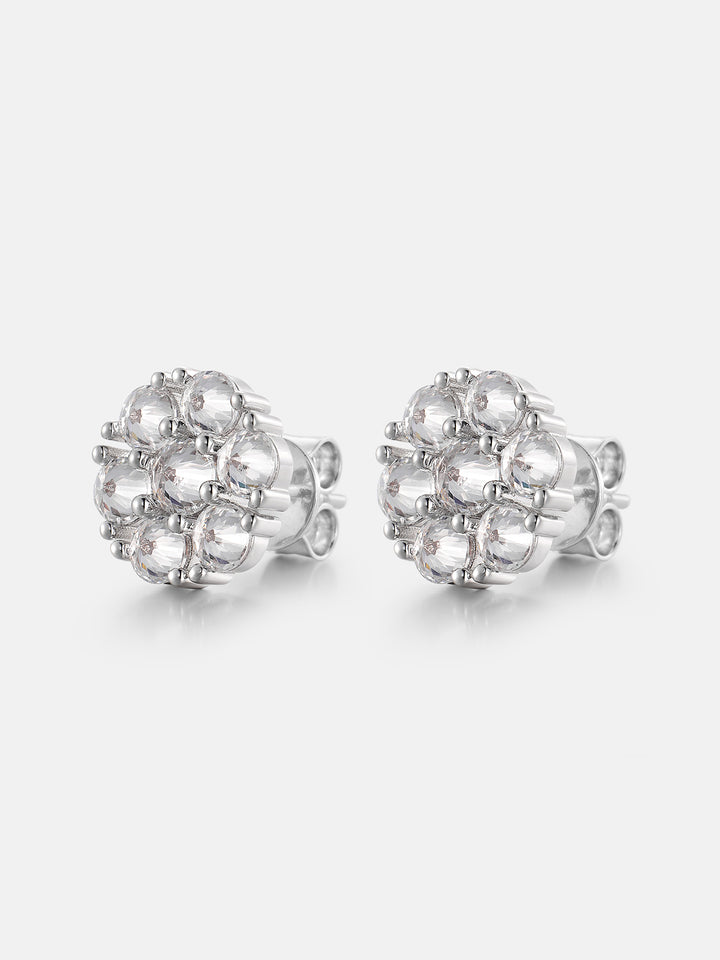 Spike Cluster Studs featuring inverted Moissanite stones set in sterling silver
