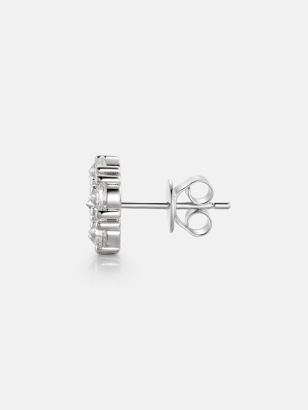 Spike Cluster Studs featuring inverted Moissanite stones set in sterling silver
