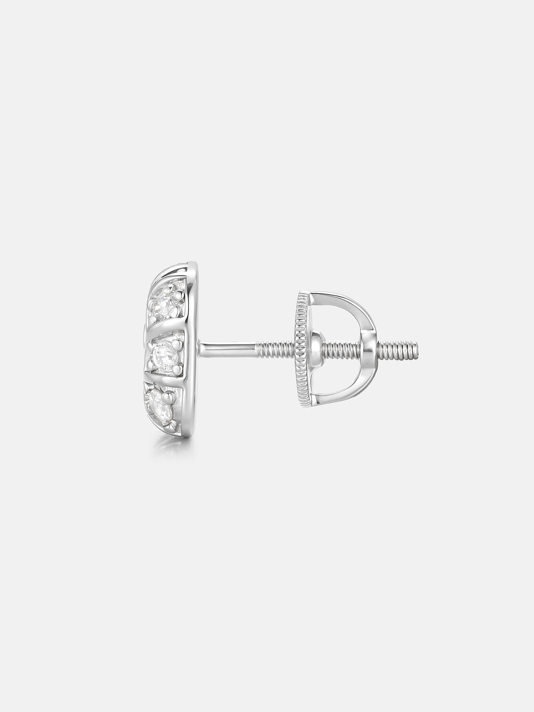 Irregular Grid Square Moissanite Stud Earrings