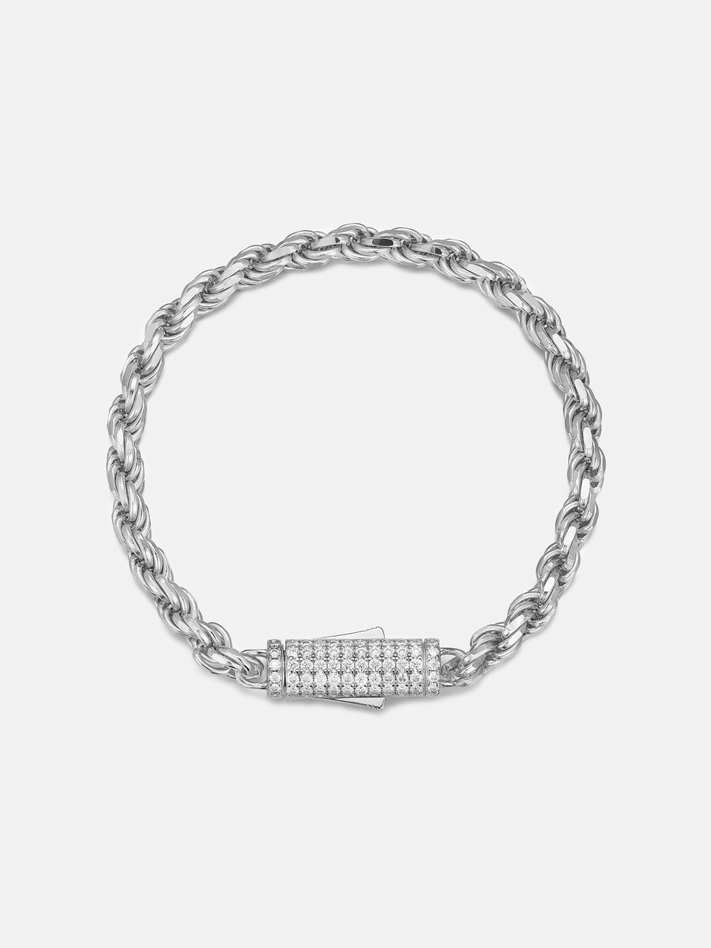 Italian 5mm Rope Bracelet with Moissanite Clasp