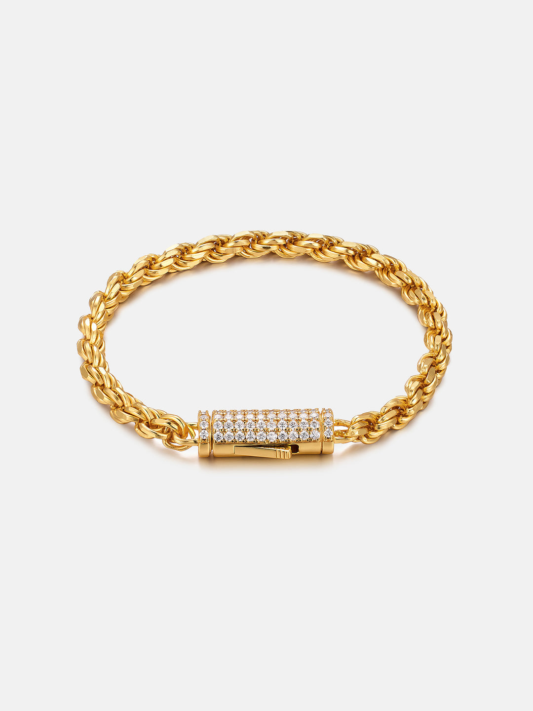 Italian 5mm Rope Bracelet with Moissanite Clasp