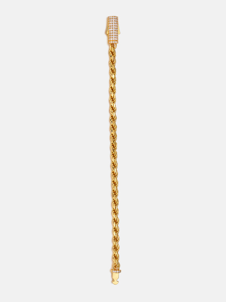 Italian 5mm Rope Bracelet with Moissanite Clasp