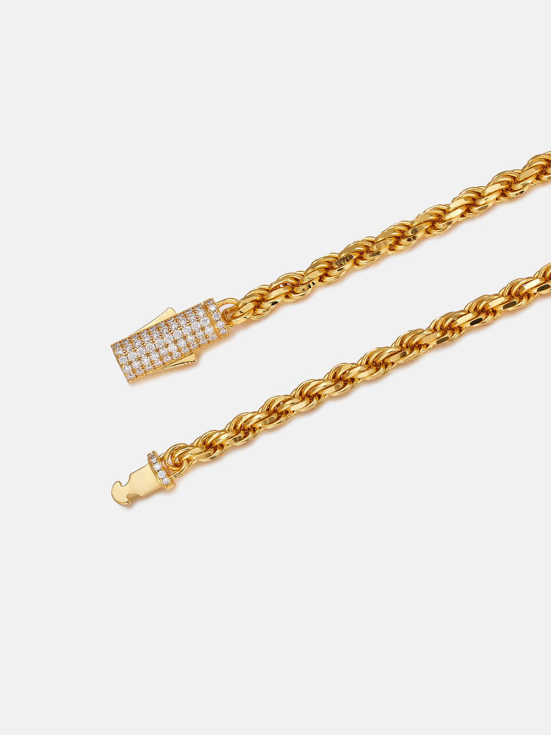 Italian 5mm Rope Chain with Moissanite Clasp